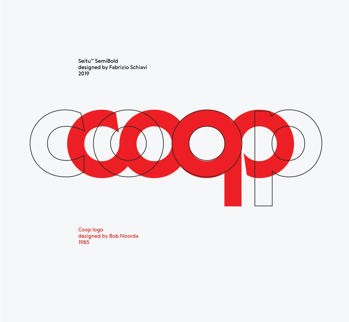 Seitu variable font Semibold overlap with Coop Italia logo Seitu variable font Semibold overlap with Coop Italia logo